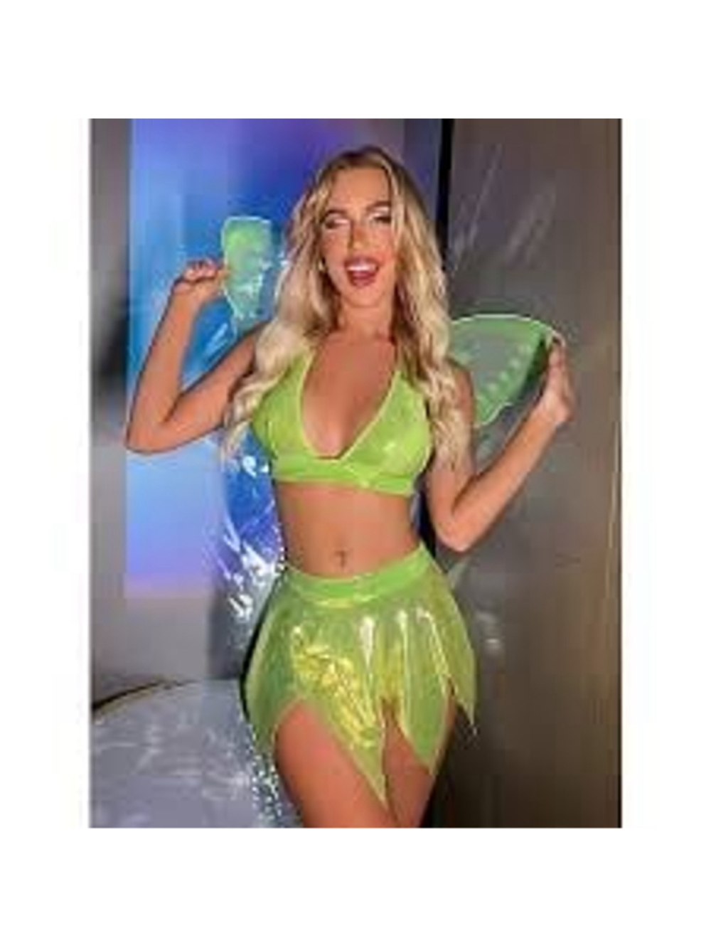 New Fairy Tinkerbell Forest Costume Dress Green Cosplay Costume